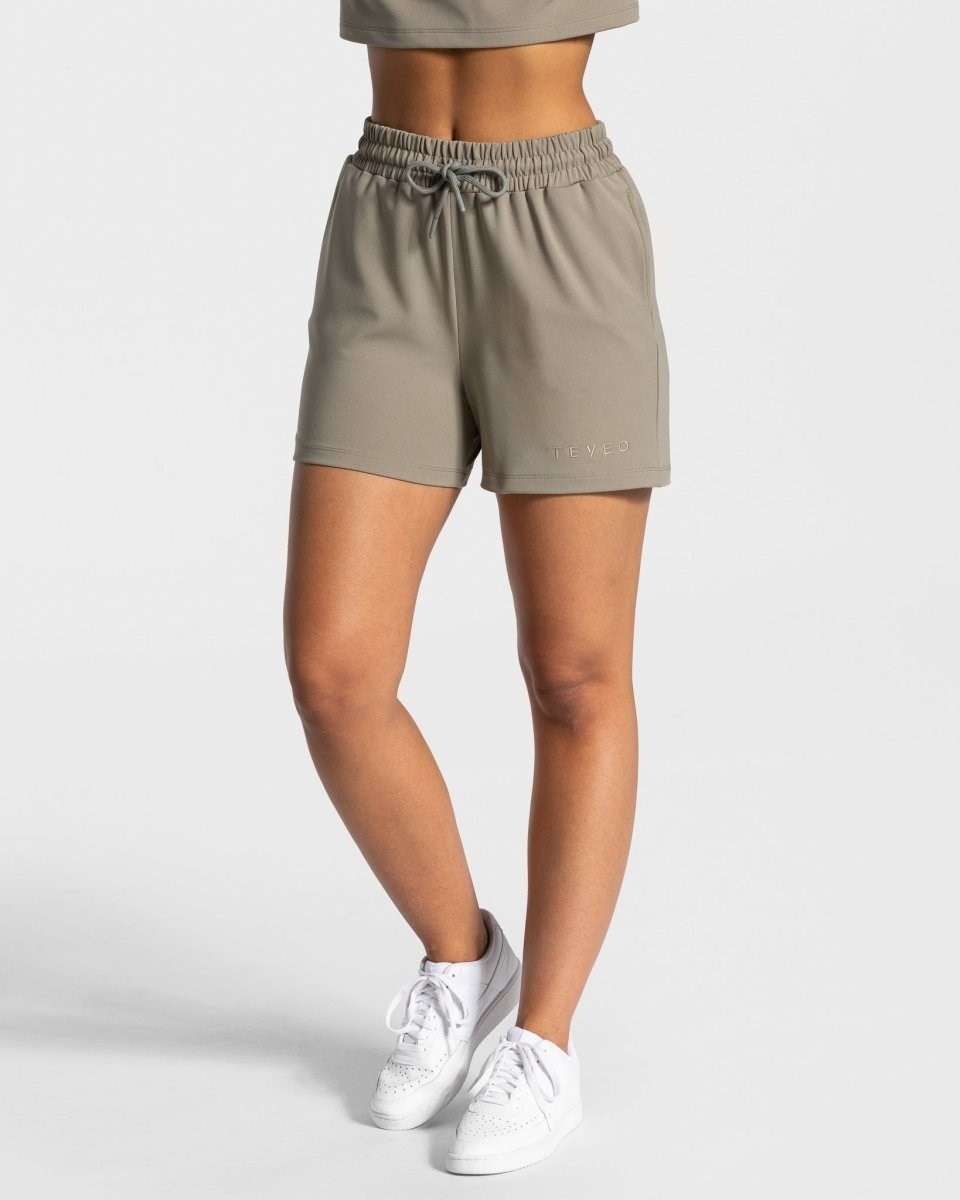 TEVEO Charming Oversized Shorts Hnědožlutý | XLIS-93614