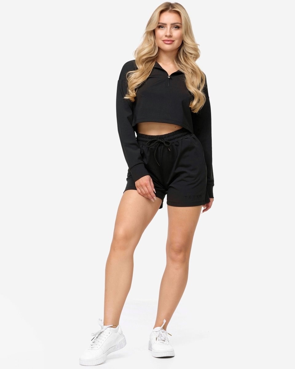 TEVEO Charming Oversized Shorts Černé | CBDW-93285