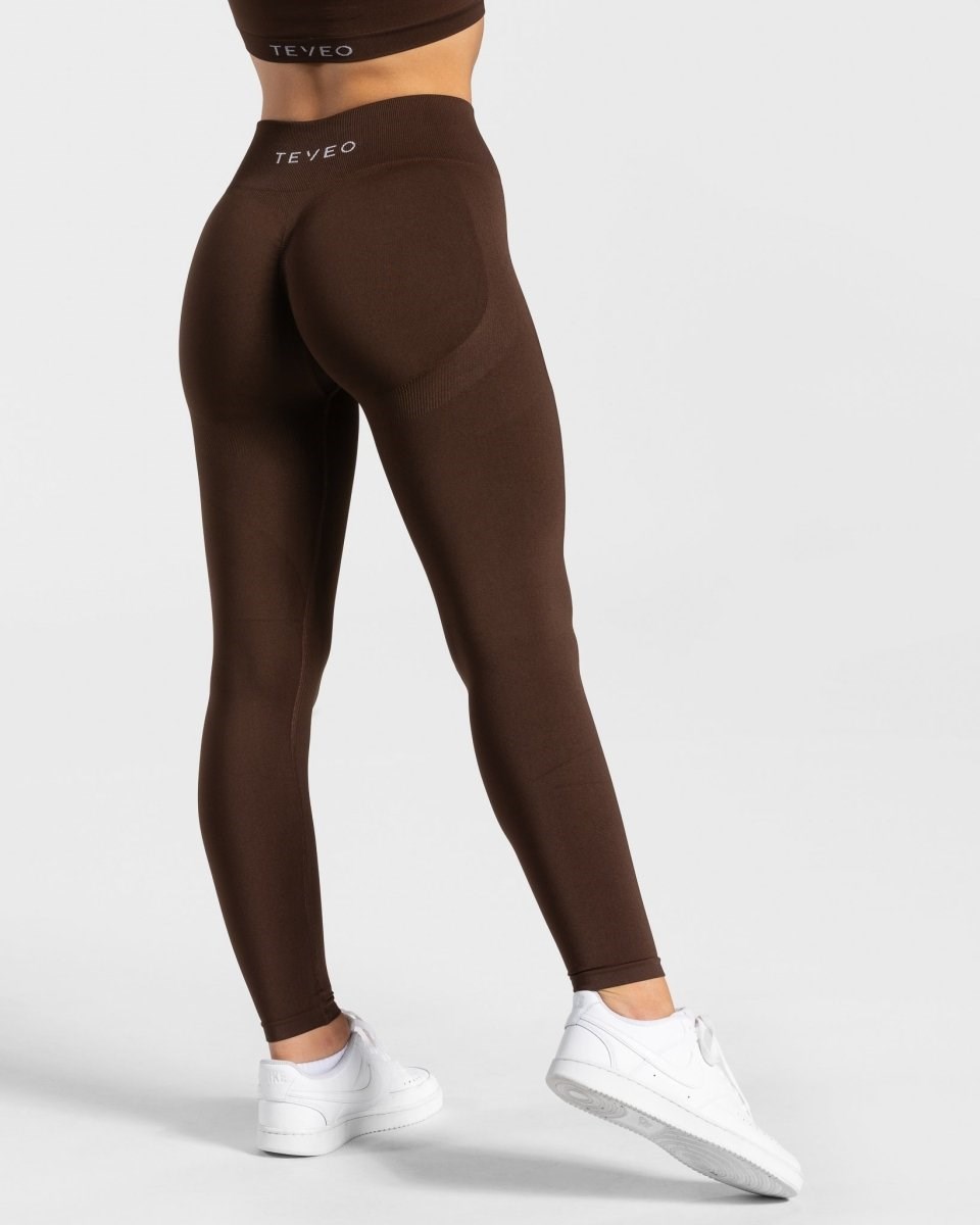 TEVEO Charming Scrunch Leggings Braun | OSJZ-15930