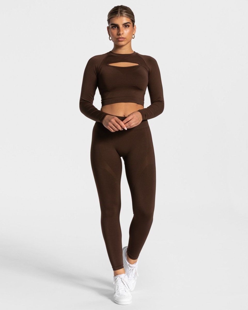 TEVEO Charming Scrunch Leggings Braun | OSJZ-15930