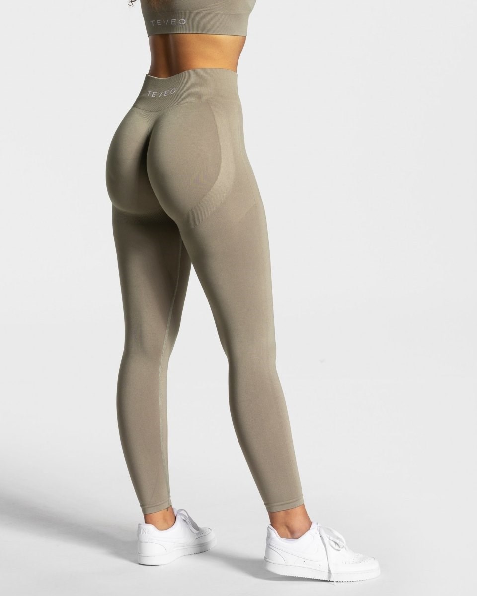 TEVEO Charming Scrunch Leggings Hnědožlutý | RANK-74615