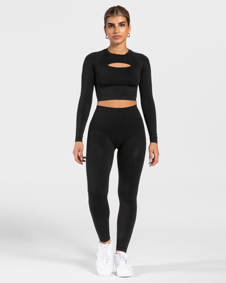 TEVEO Charming Scrunch Leggings Černé | EDKA-96085