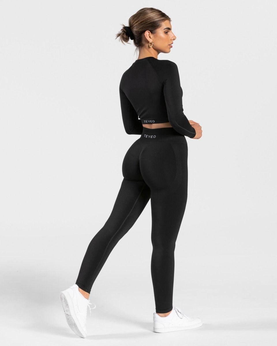 TEVEO Charming Scrunch Leggings Černé | EDKA-96085