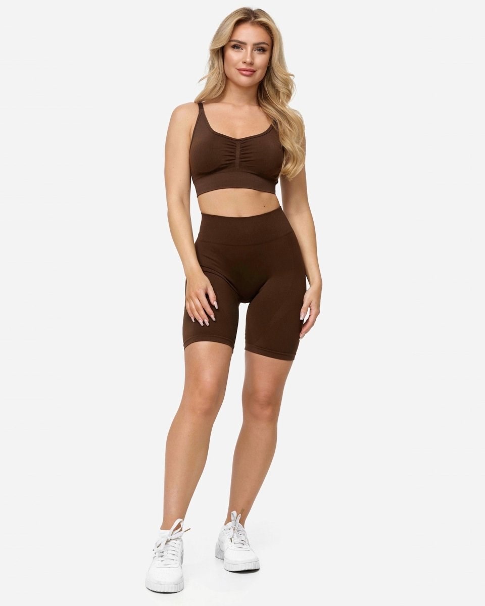 TEVEO Charming Scrunch Shorts Braun | ENBM-54168