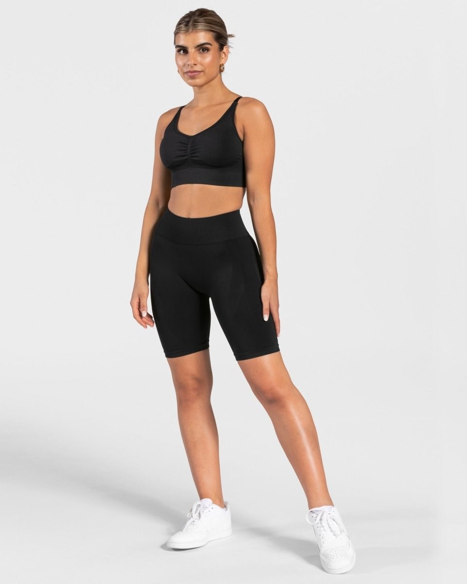 TEVEO Charming Scrunch Shorts Černé | IMLX-05217