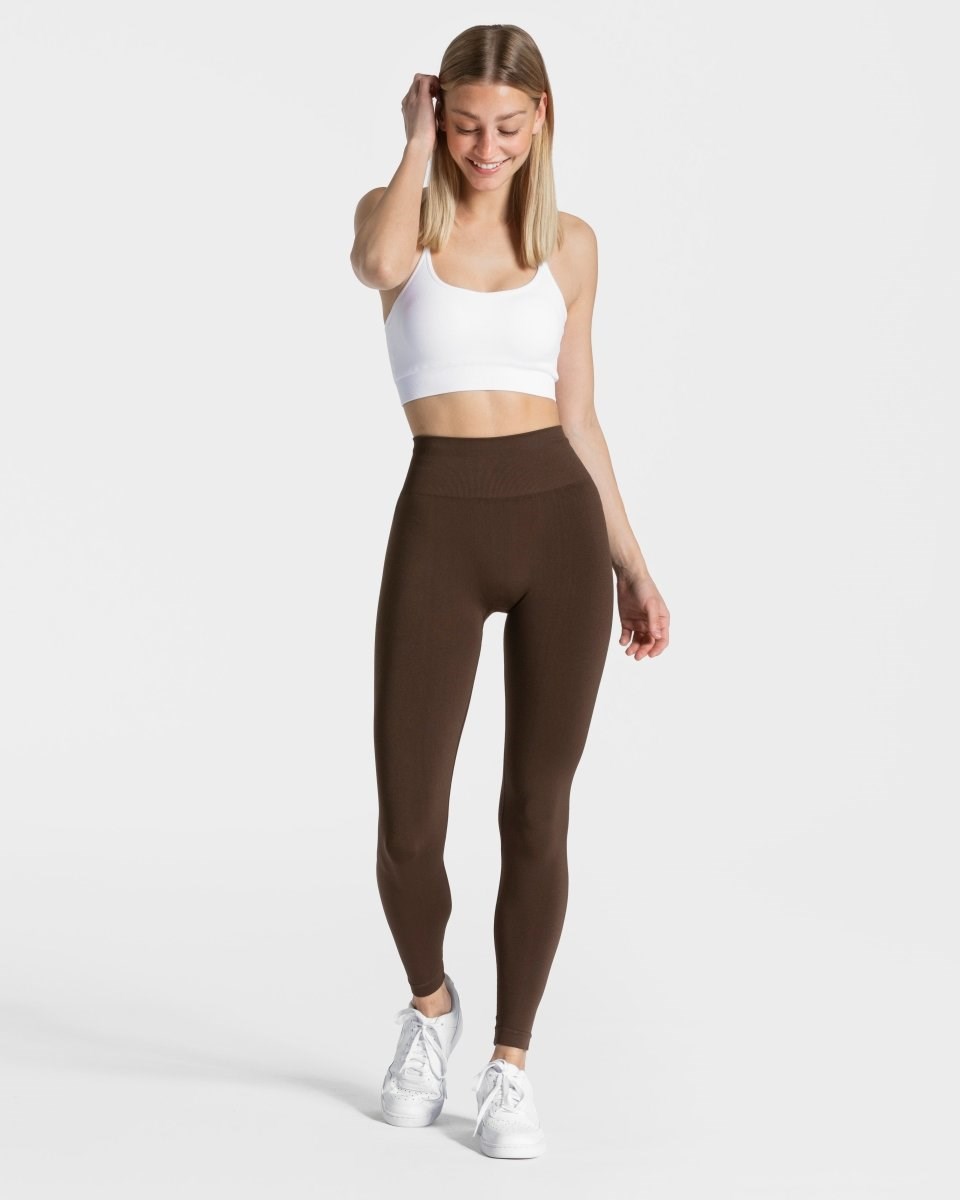 TEVEO Classy Leggings Tmavě Hnědé | MONX-95273