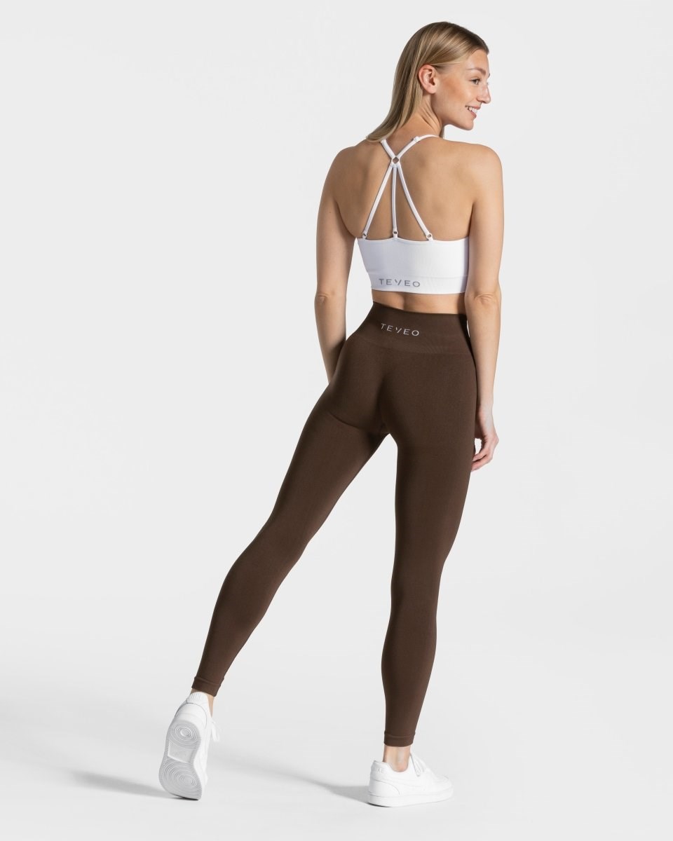 TEVEO Classy Leggings Tmavě Hnědé | MONX-95273