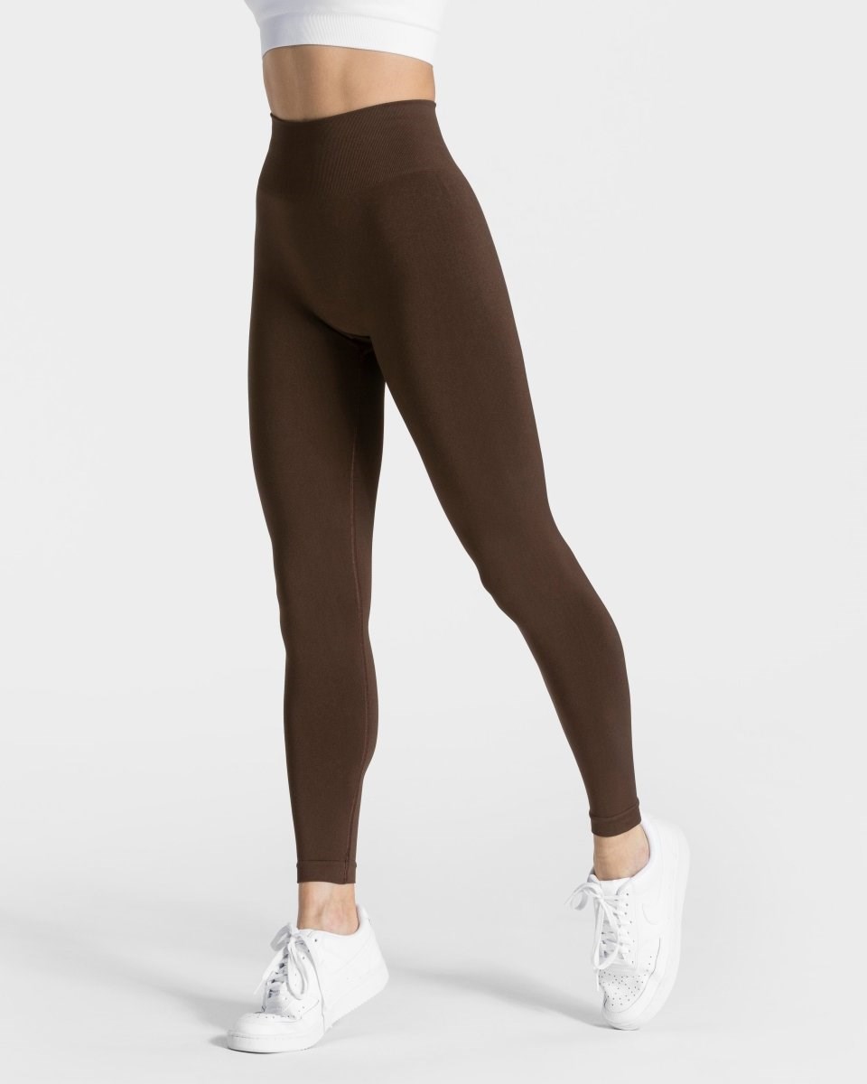 TEVEO Classy Leggings Tmavě Hnědé | MONX-95273