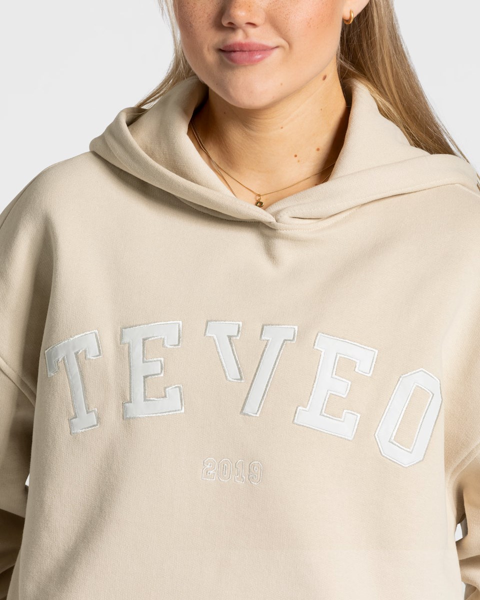 TEVEO College Oversized Hoodie Béžový | AORM-45269