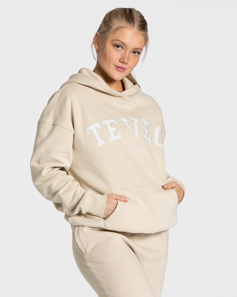TEVEO College Oversized Hoodie Béžový | AORM-45269