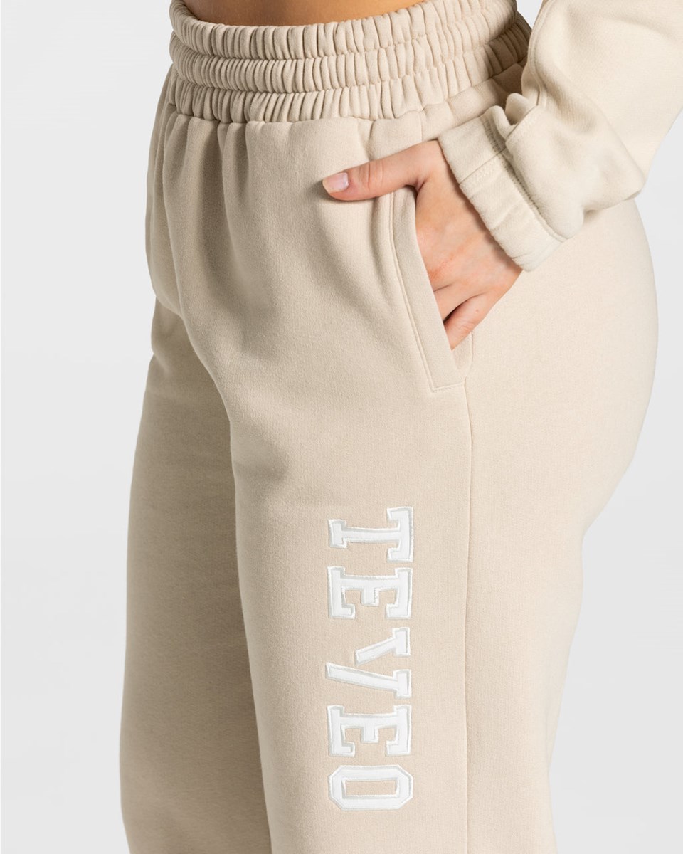 TEVEO College Oversized Jogger Béžový | KYFM-94132