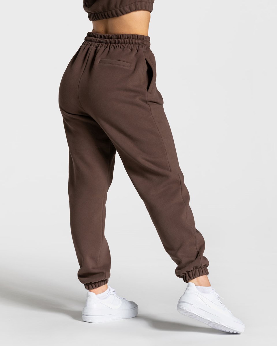 TEVEO College Oversized Jogger Tmavě Hnědé | HOVE-24897