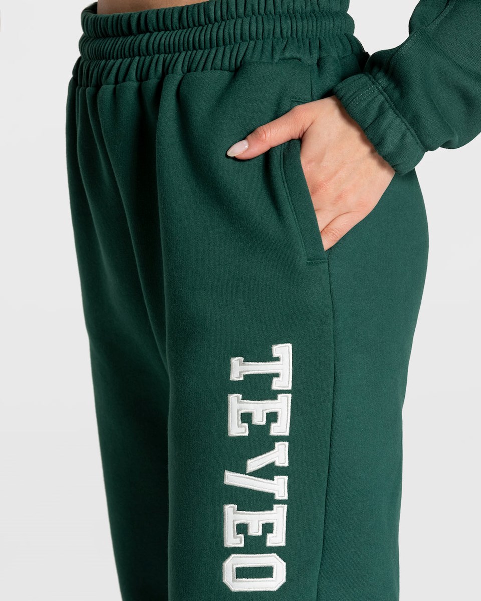 TEVEO College Oversized Jogger Tmavě Zelene | FLTZ-35706