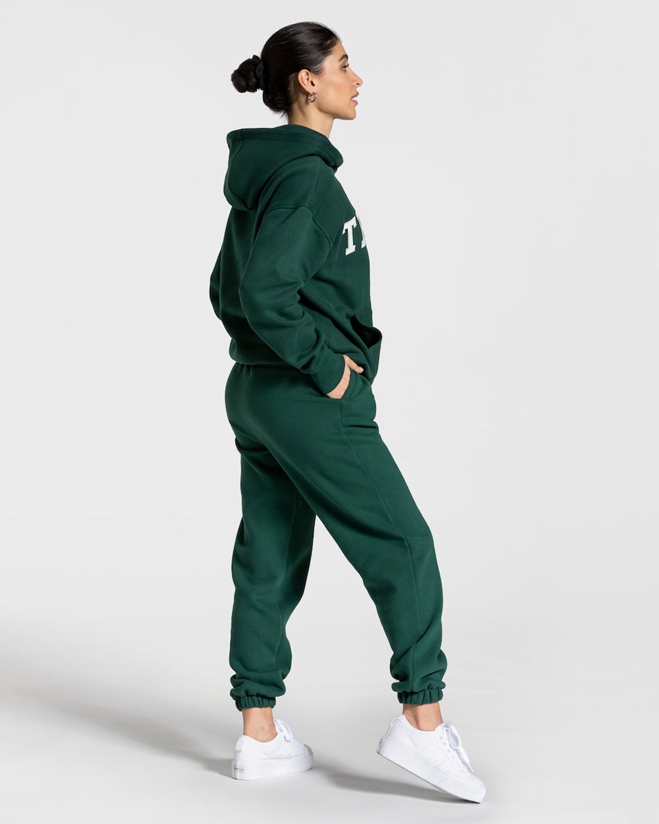 TEVEO College Oversized Jogger Tmavě Zelene | FLTZ-35706