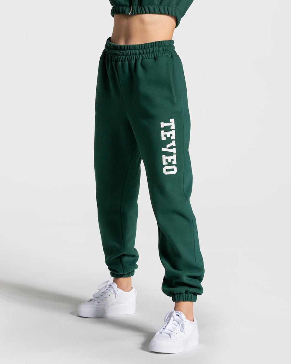 TEVEO College Oversized Jogger Tmavě Zelene | FLTZ-35706