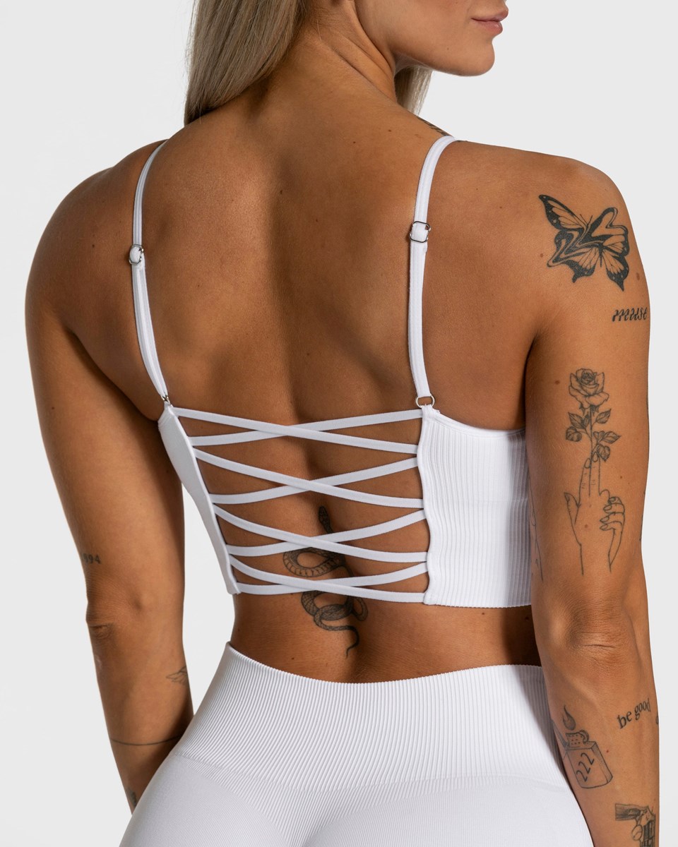 TEVEO Elegantní Cross Top Bílé | DCQV-74269