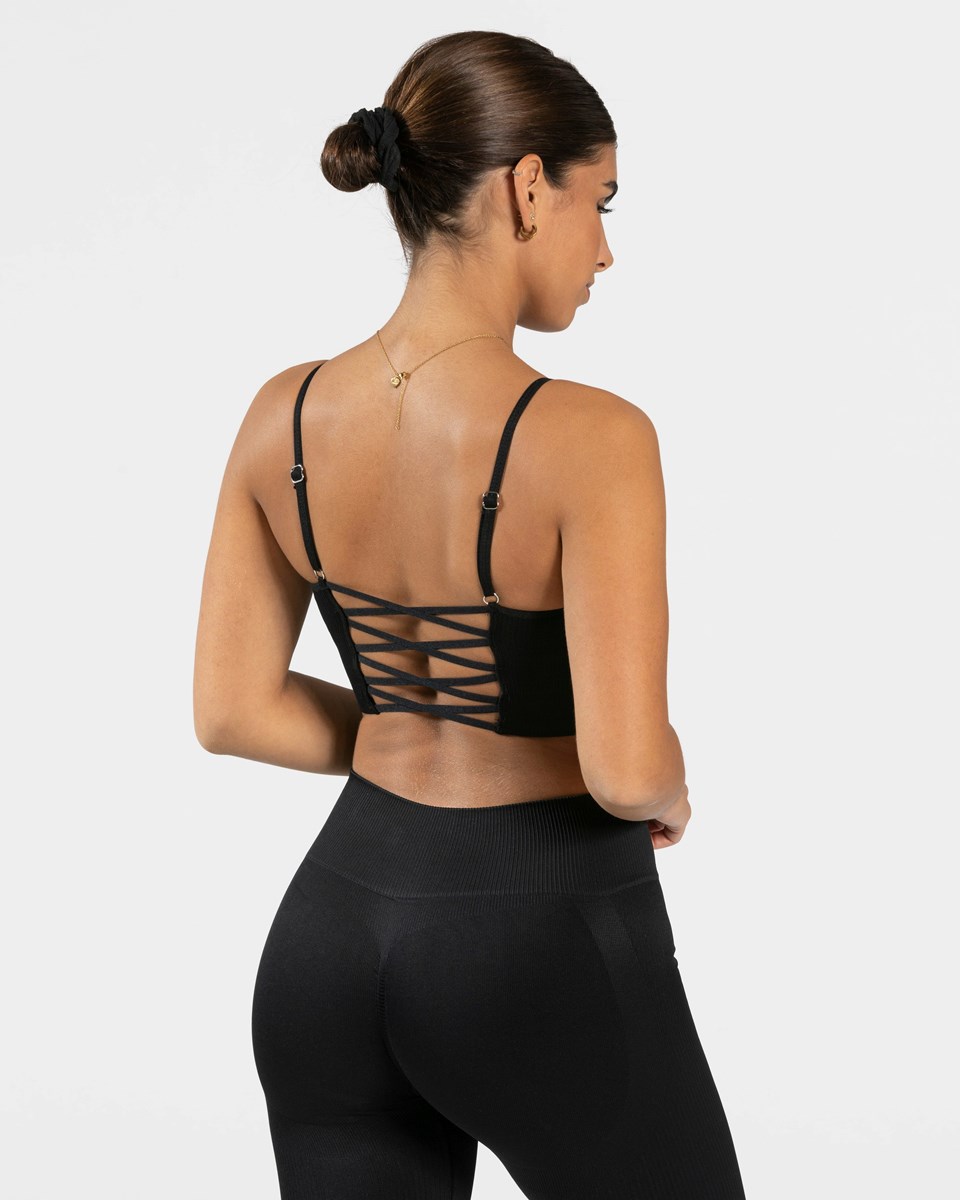 TEVEO Elegantní Cross Top Černé | LUCE-21749
