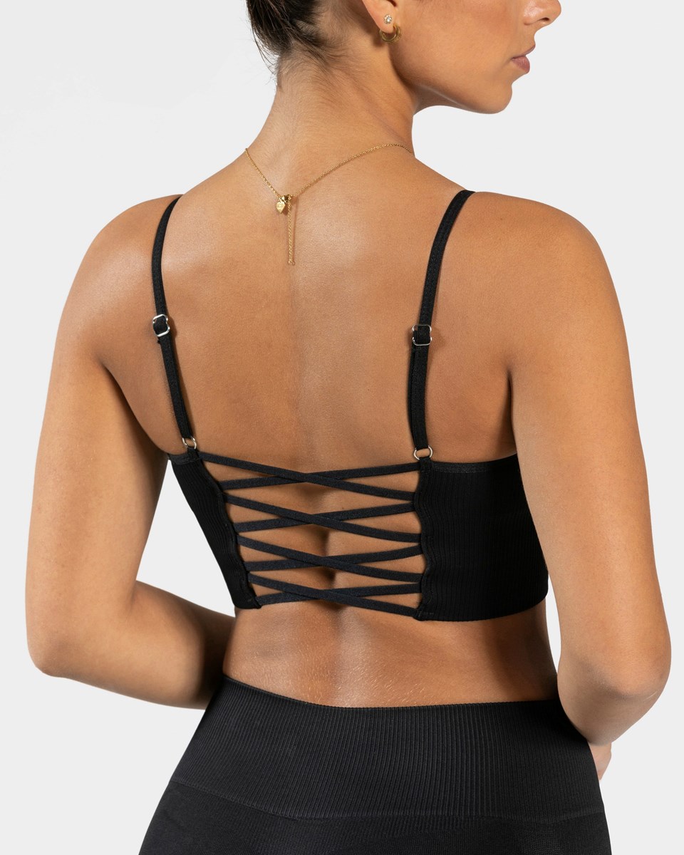 TEVEO Elegantní Cross Top Černé | LUCE-21749