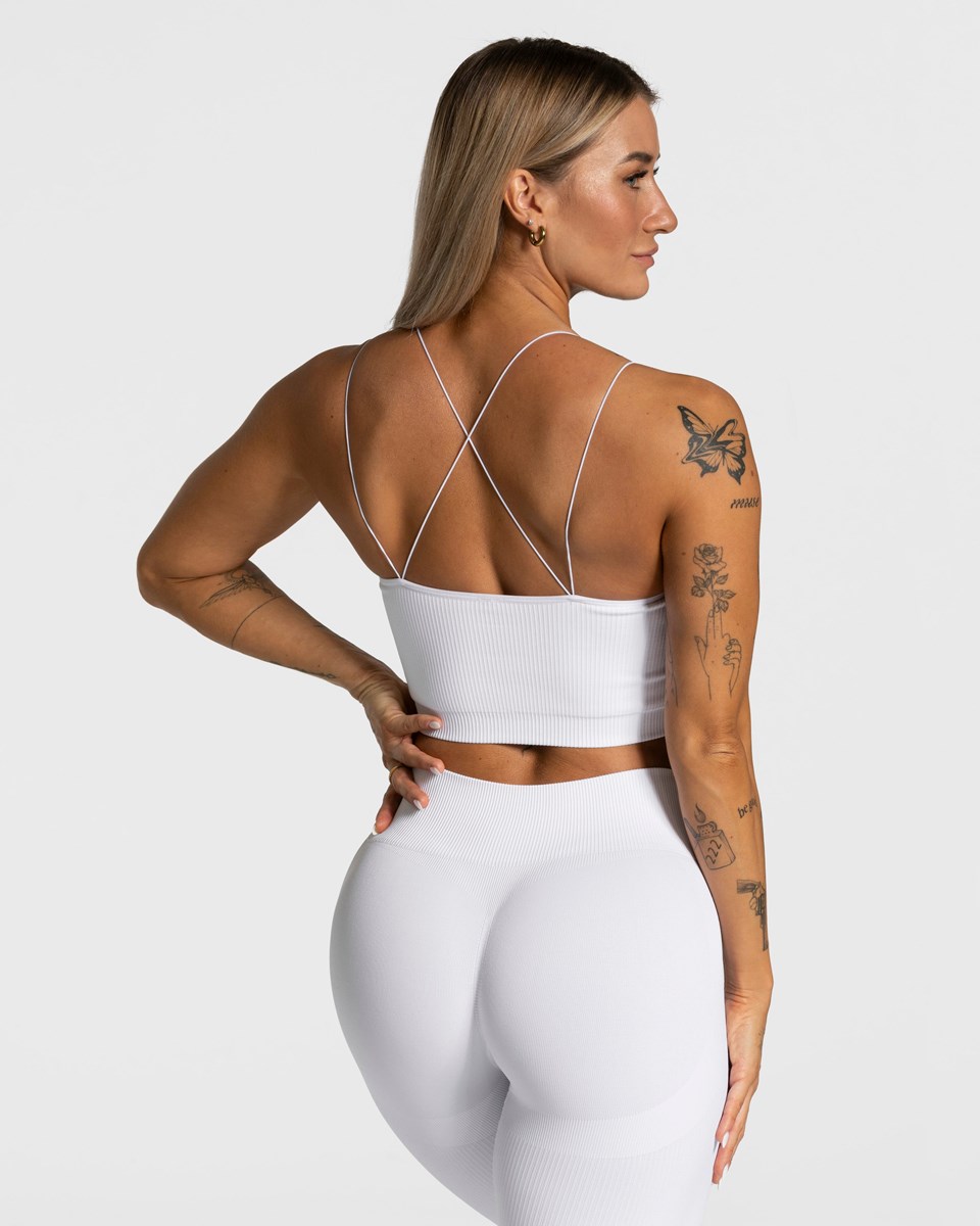 TEVEO Elegantní Páskové Top Bílé | TALY-15079