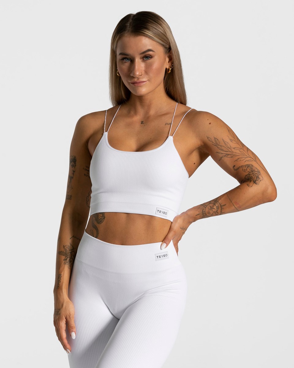 TEVEO Elegantní Páskové Top Bílé | TALY-15079
