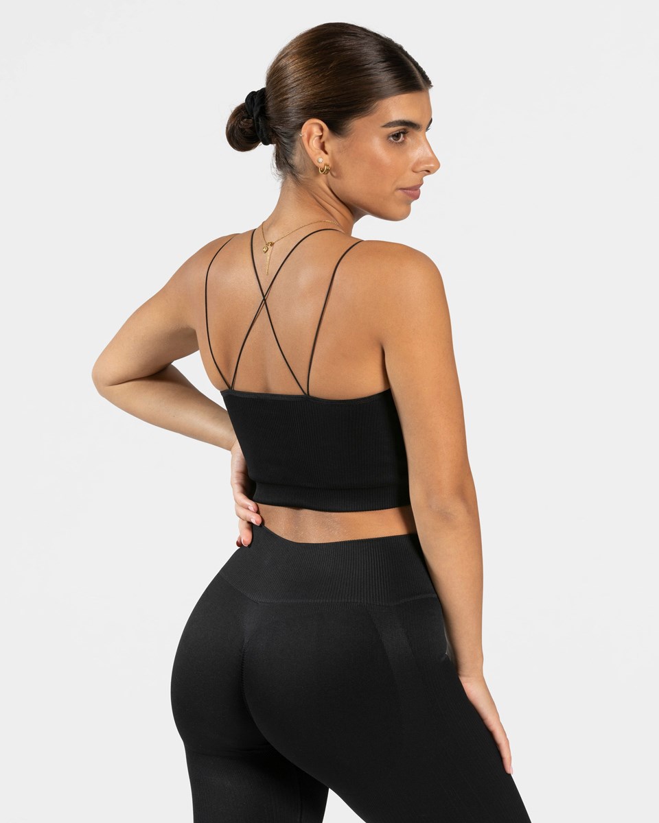 TEVEO Elegantní Páskové Top Černé | ROVZ-73821