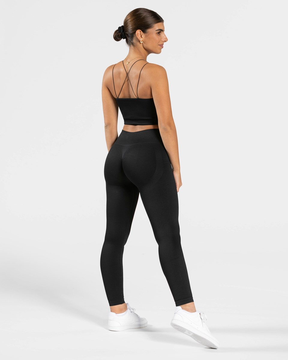 TEVEO Elegantní Páskové Top Černé | ROVZ-73821