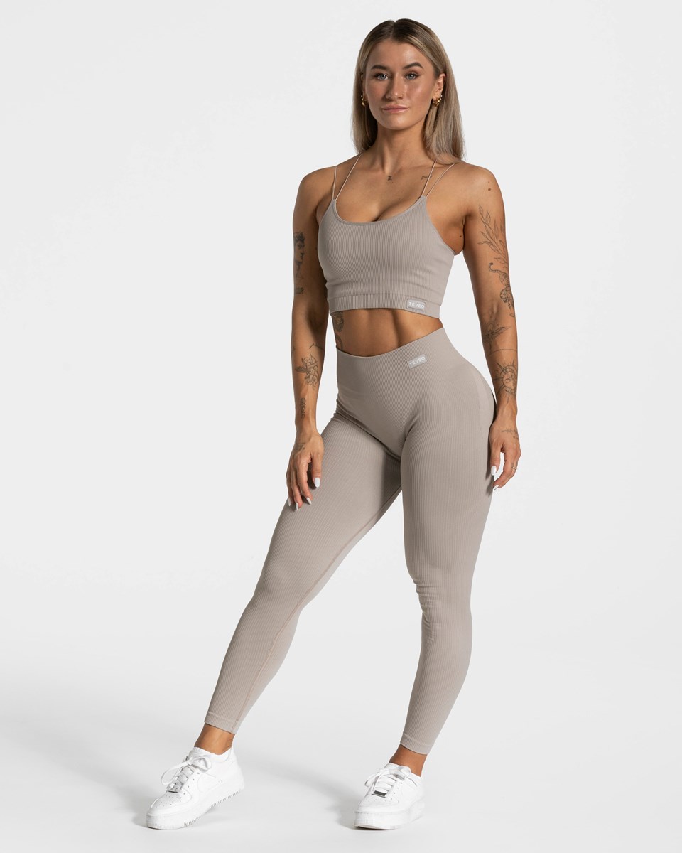 TEVEO Elegantní Scrunch Leggings Stone | XQKJ-61504