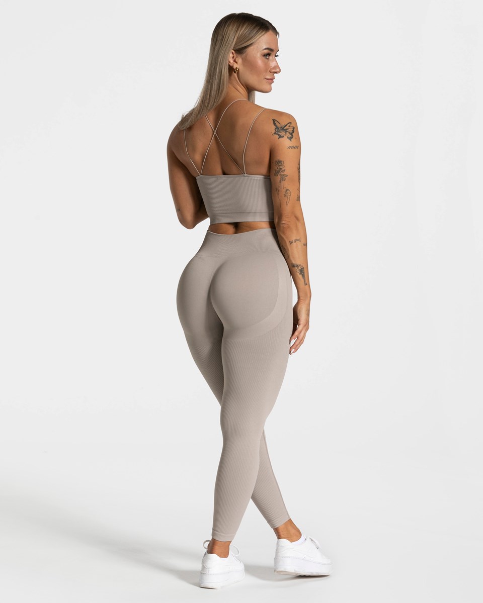 TEVEO Elegantní Scrunch Leggings Stone | XQKJ-61504