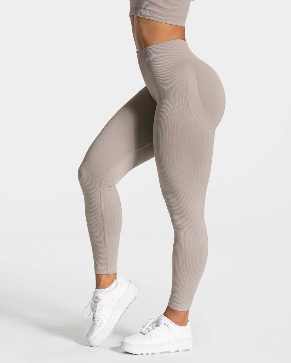 TEVEO Elegantní Scrunch Leggings Stone | XQKJ-61504