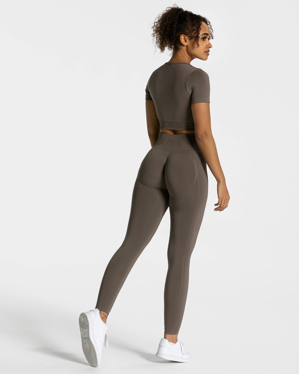 TEVEO Focus Crop Top Taupe | BZWA-15780
