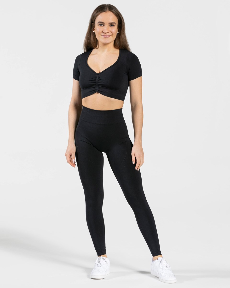 TEVEO Focus Crop Top Černé | FOHZ-61289
