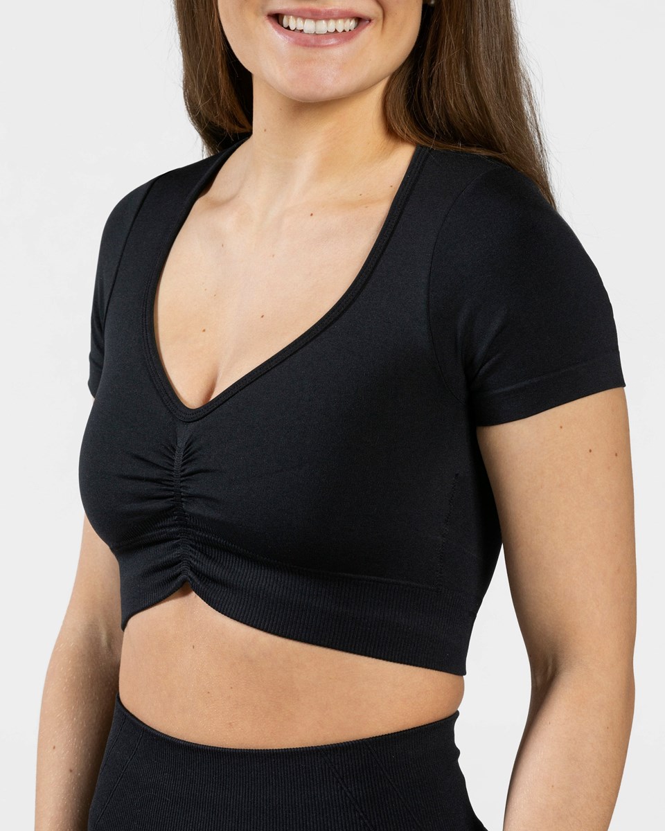 TEVEO Focus Crop Top Černé | FOHZ-61289