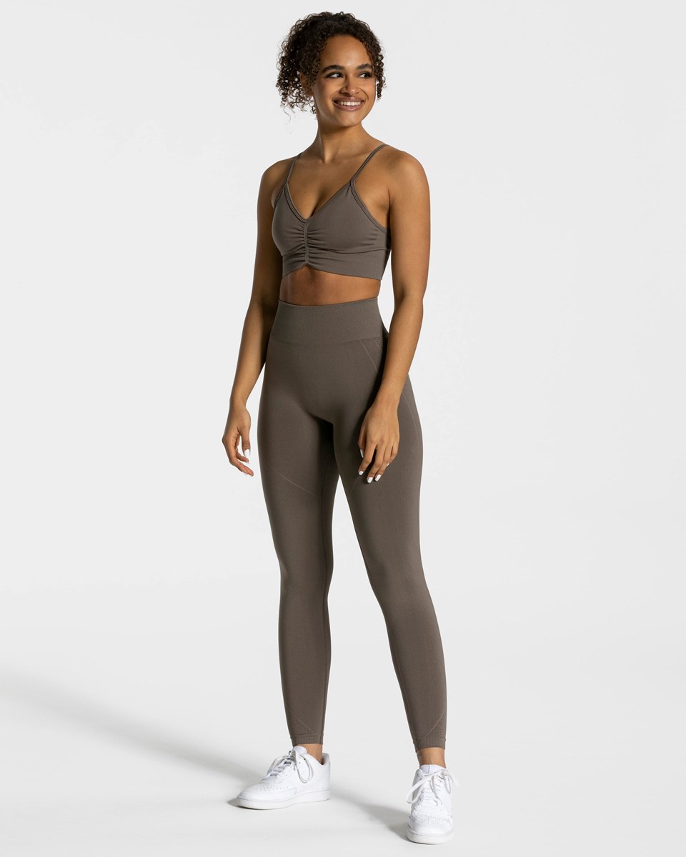 TEVEO Focus Scrunch Leggings Taupe | LSUW-57961