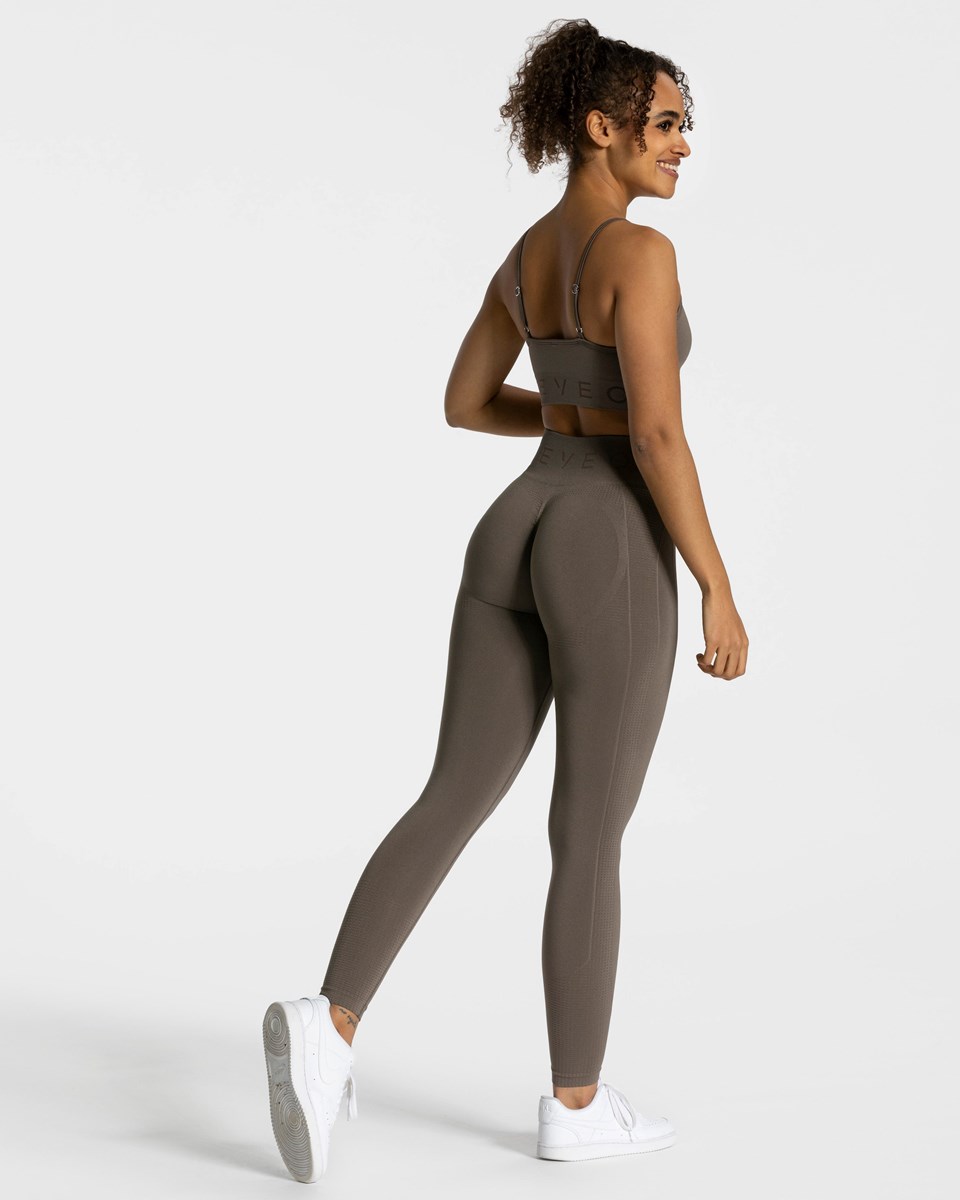 TEVEO Focus Scrunch Leggings Taupe | LSUW-57961