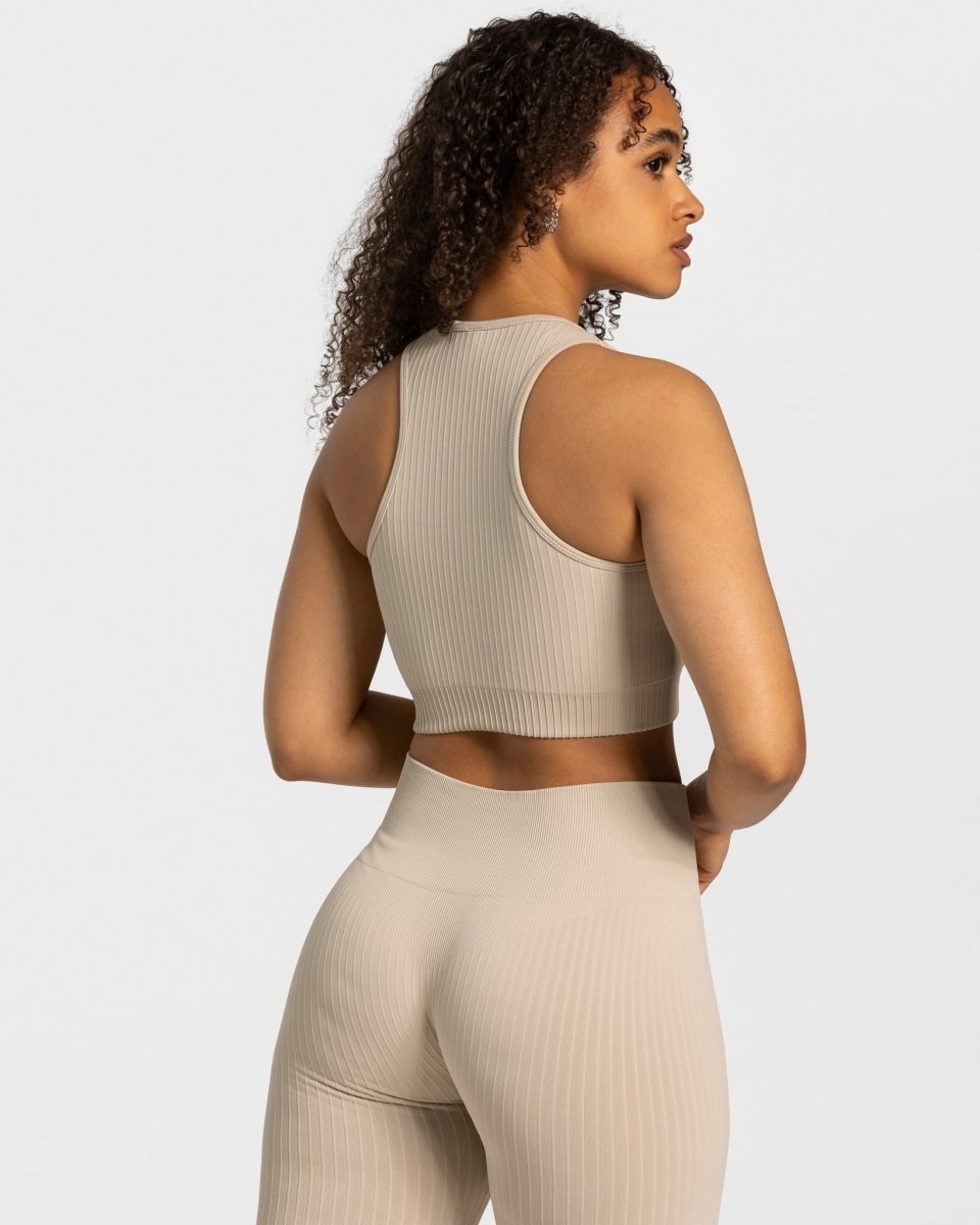 TEVEO Golden Asymmetric Top Béžový | YUFQ-32946