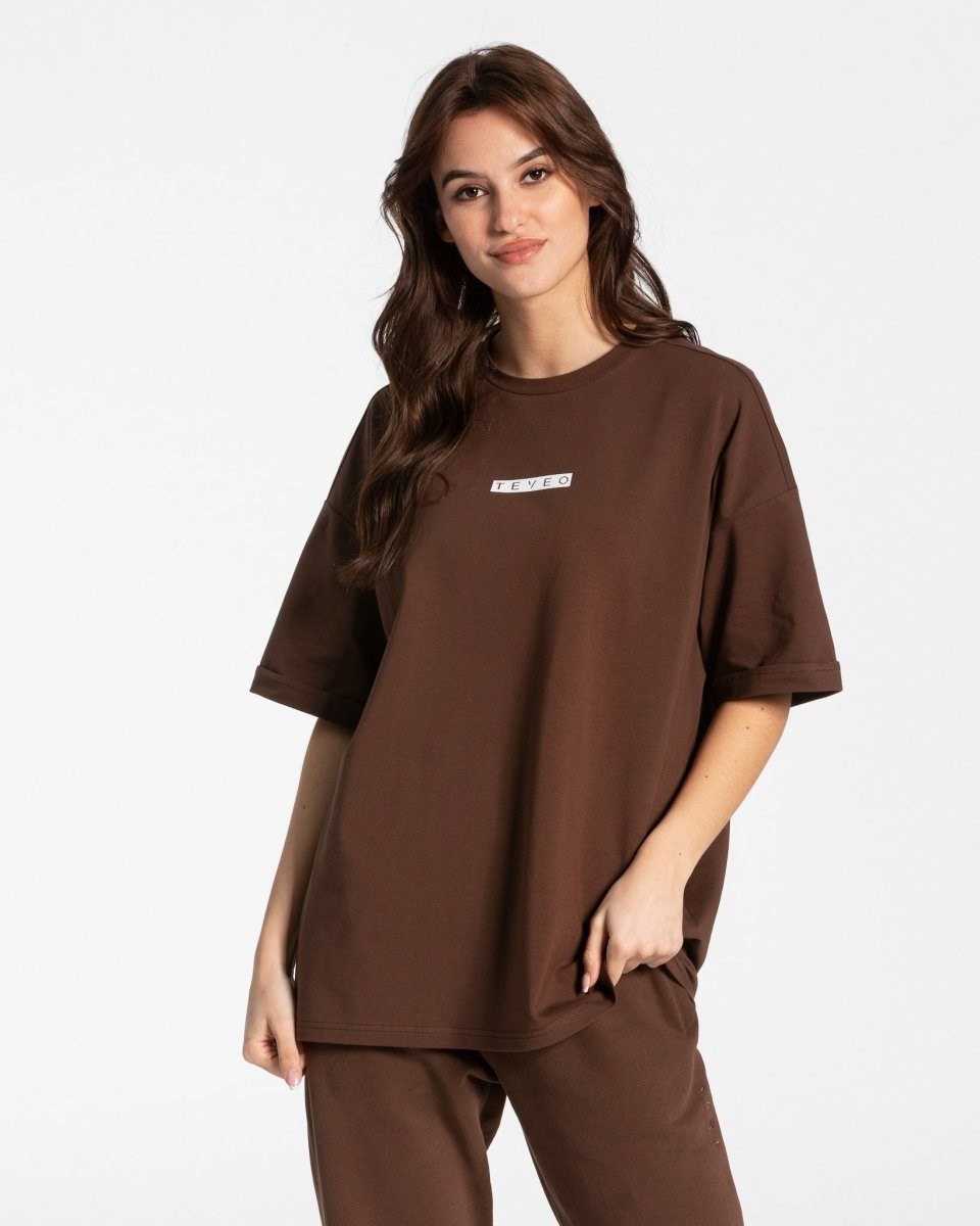TEVEO Iconic Oversized T-Shirt Braun | DSCQ-56187