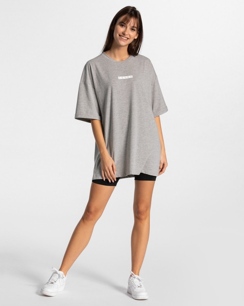 TEVEO Iconic Oversized T-Shirt Gray | IEZW-57283