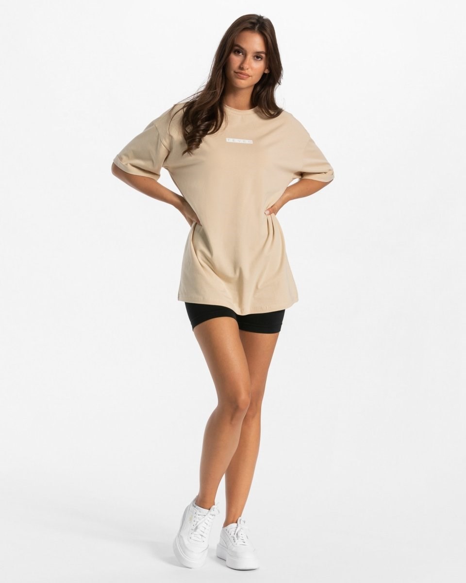 TEVEO Iconic Oversized T-Shirt Nude | HKQF-41639