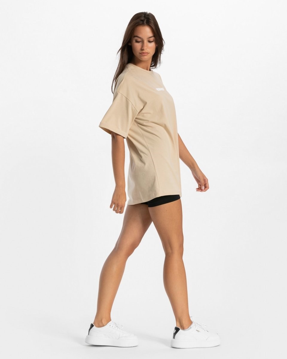 TEVEO Iconic Oversized T-Shirt Nude | HKQF-41639