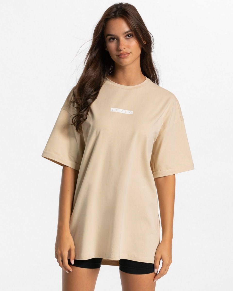 TEVEO Iconic Oversized T-Shirt Nude | HKQF-41639