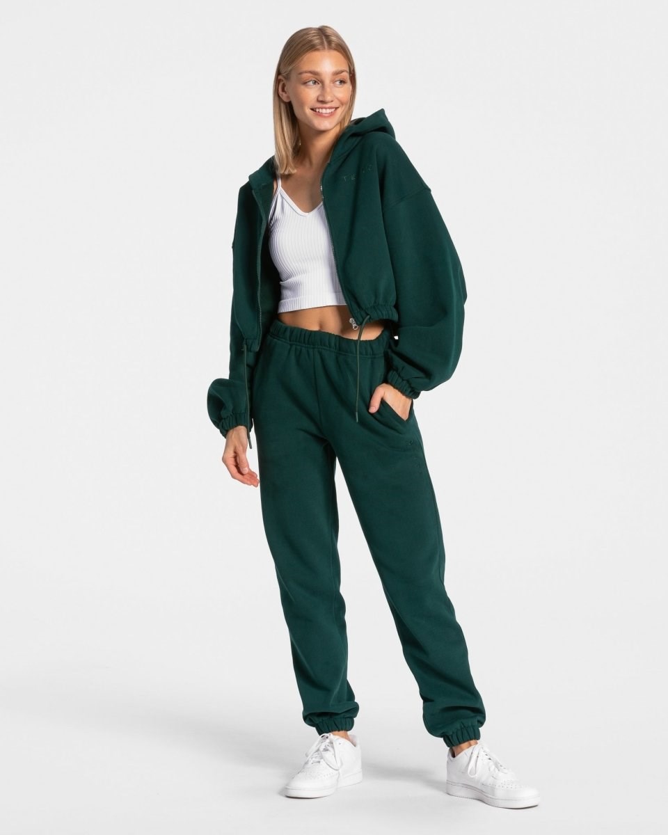 TEVEO Iconic Oversized Zip Hoodie Tmavě Zelene | CXKI-91765