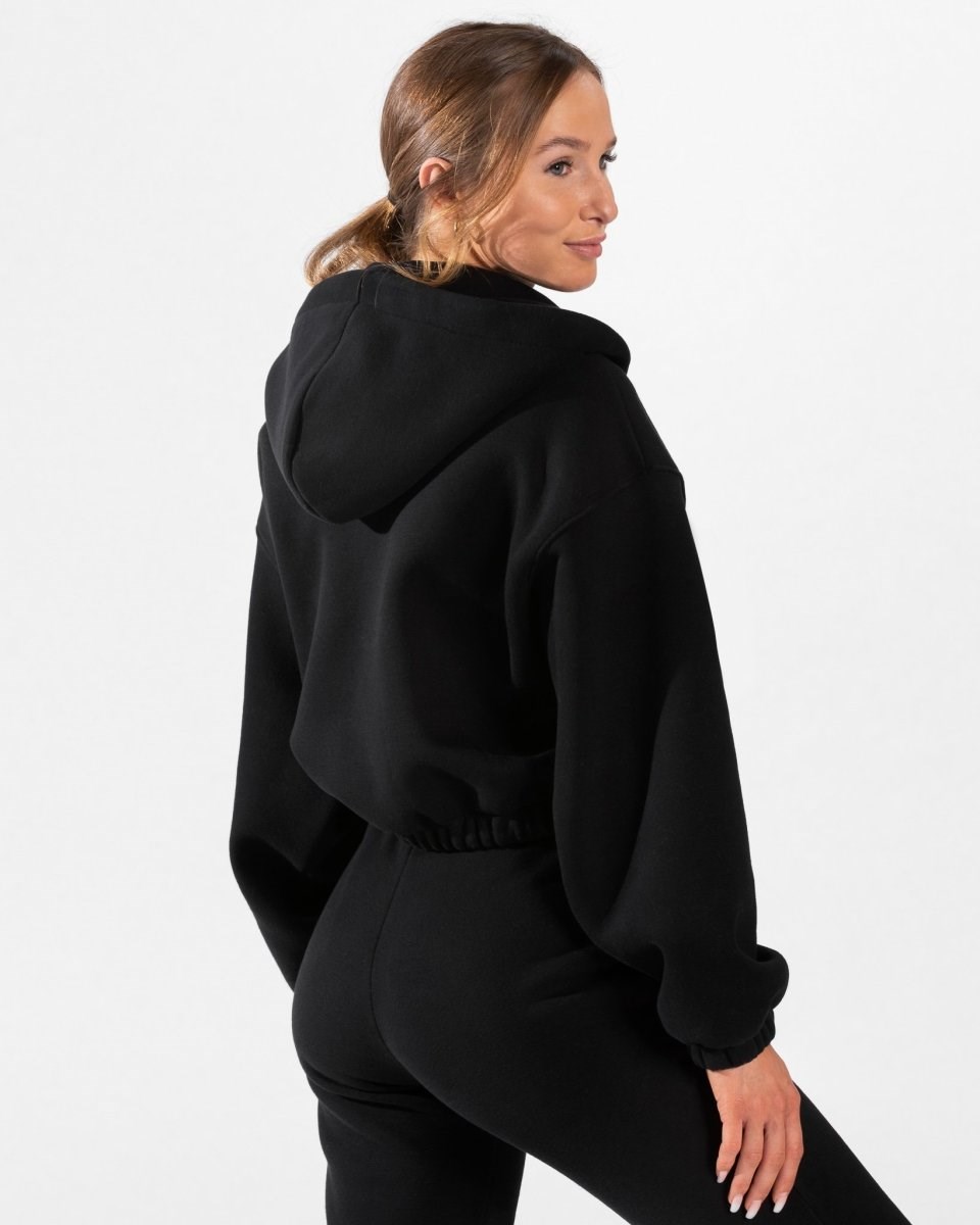 TEVEO Iconic Oversized Zip Hoodie Černé | NCTJ-50428