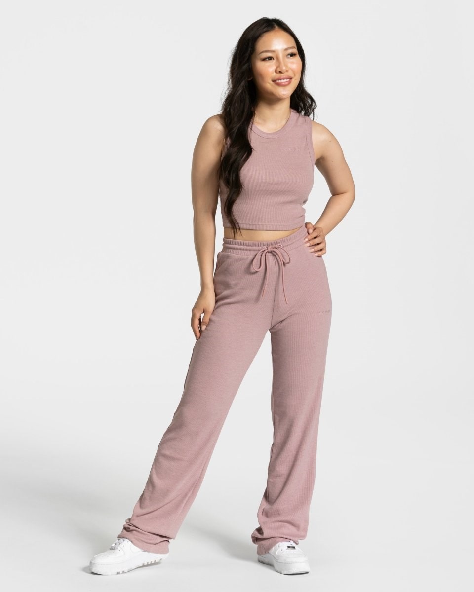 TEVEO Lounge Crop Top Růžové | ILPY-23861