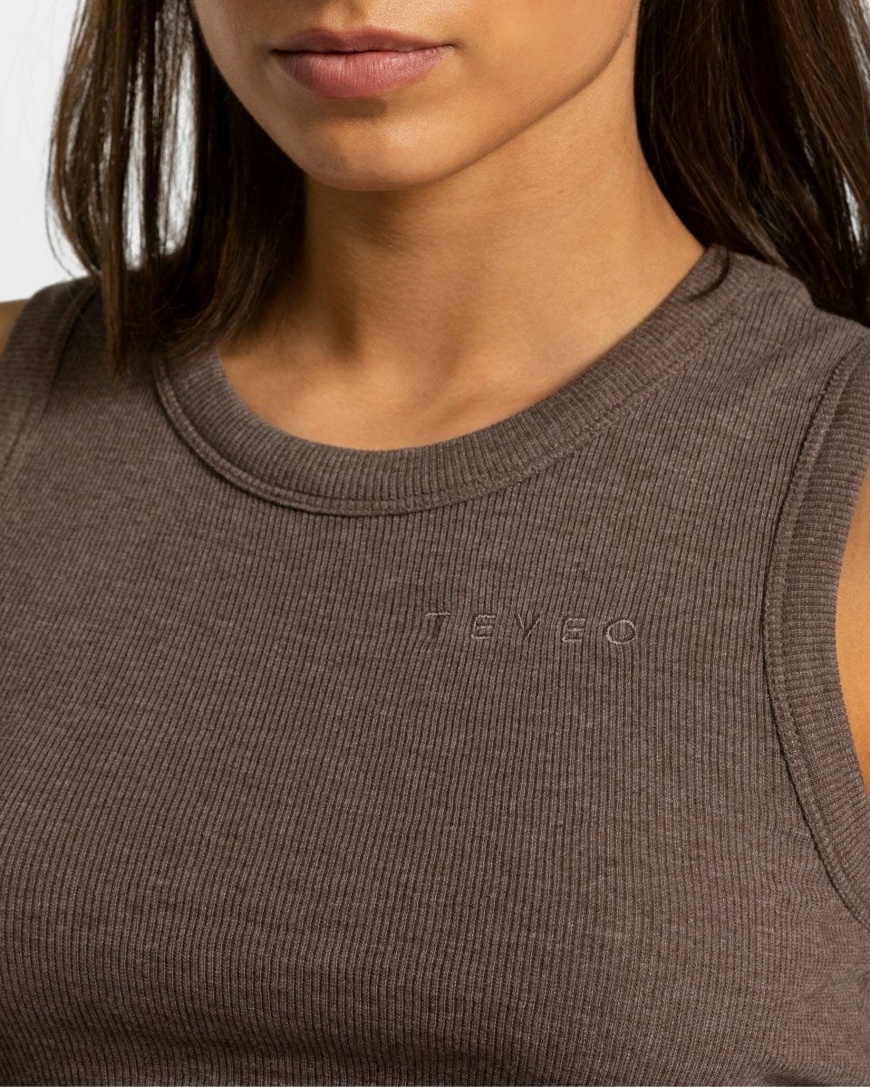 TEVEO Lounge Crop Top Tmavě Hnědé | ZCGJ-70521