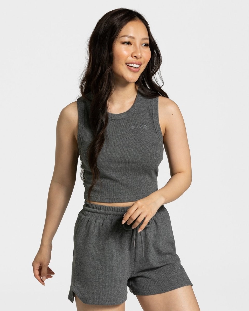 TEVEO Lounge Crop Top Tmavě Šedé | UVAH-25340