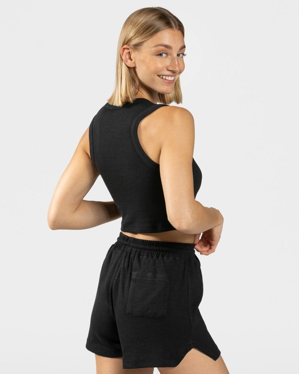 TEVEO Lounge Crop Top Černé | NQBT-81439