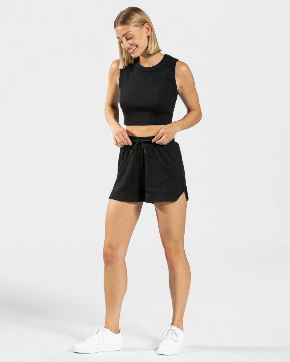 TEVEO Lounge Crop Top Černé | NQBT-81439