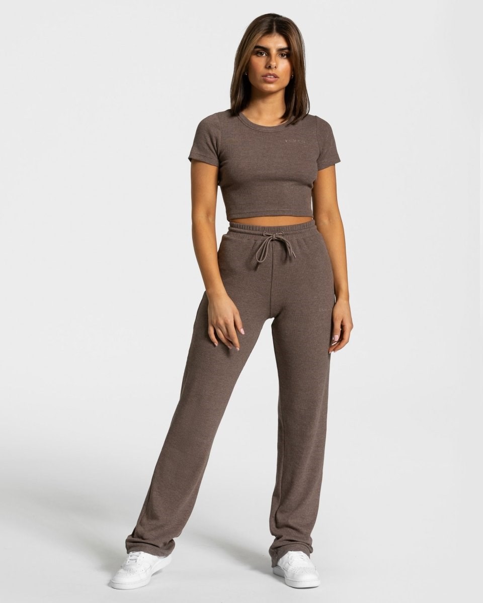 TEVEO Lounge Pants Tmavě Hnědé | MAJX-61425