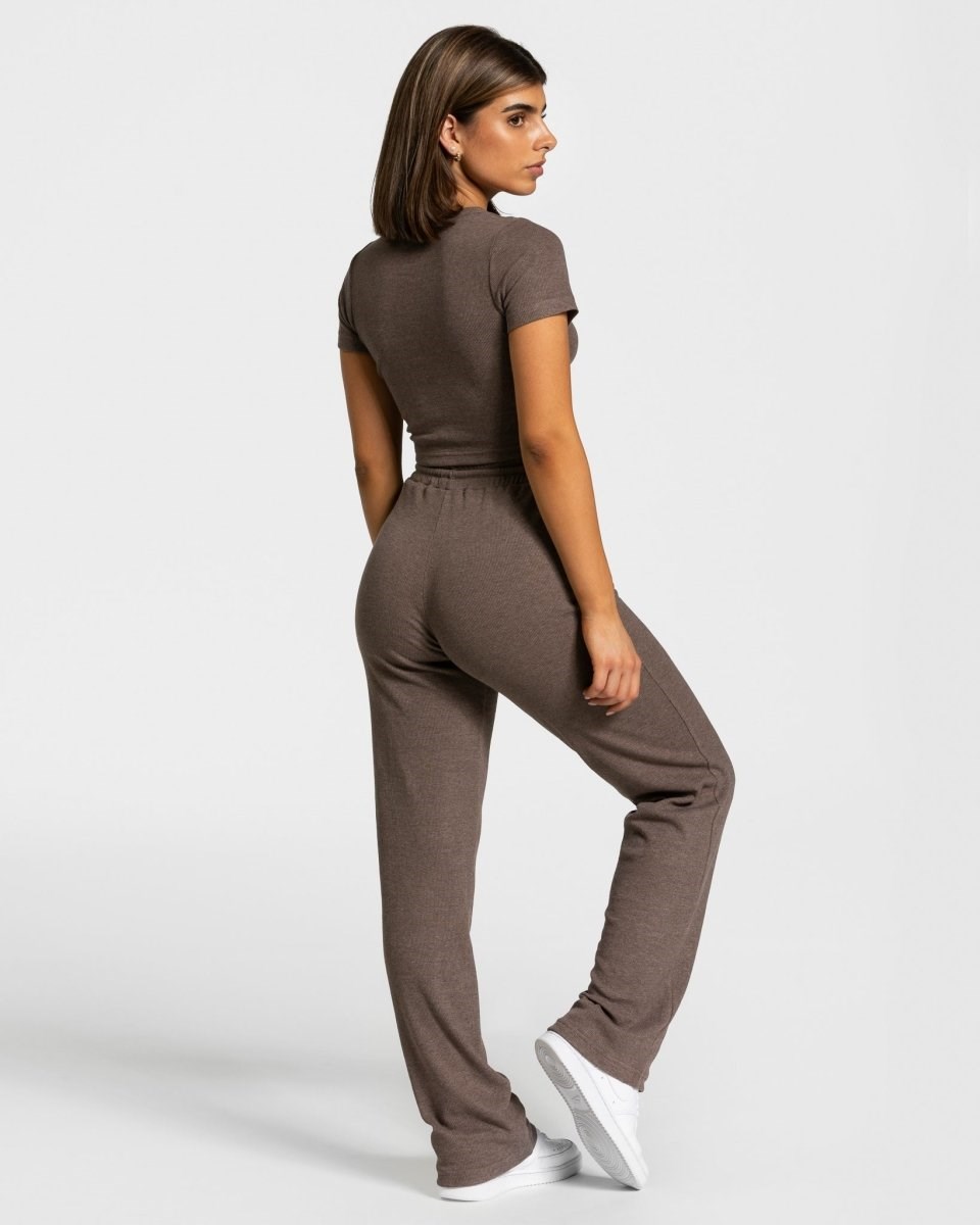 TEVEO Lounge Pants Tmavě Hnědé | MAJX-61425