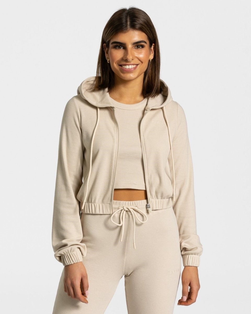 TEVEO Lounge Zip Hoodie Béžový | OTBZ-42186